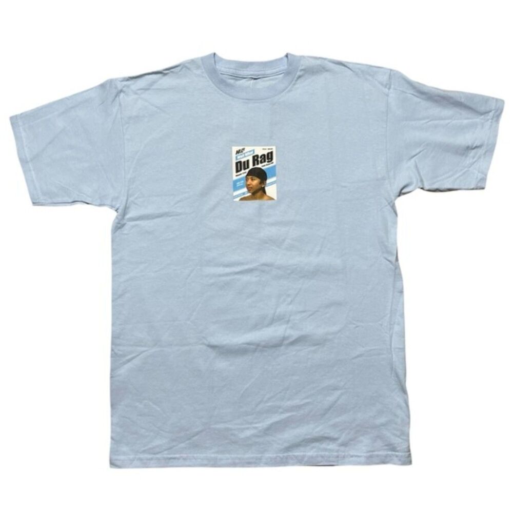 HUF "Du Rag" Graphic T-Shirt Light Blue Tee Men’s M 100% Cotton NWT Streetwear